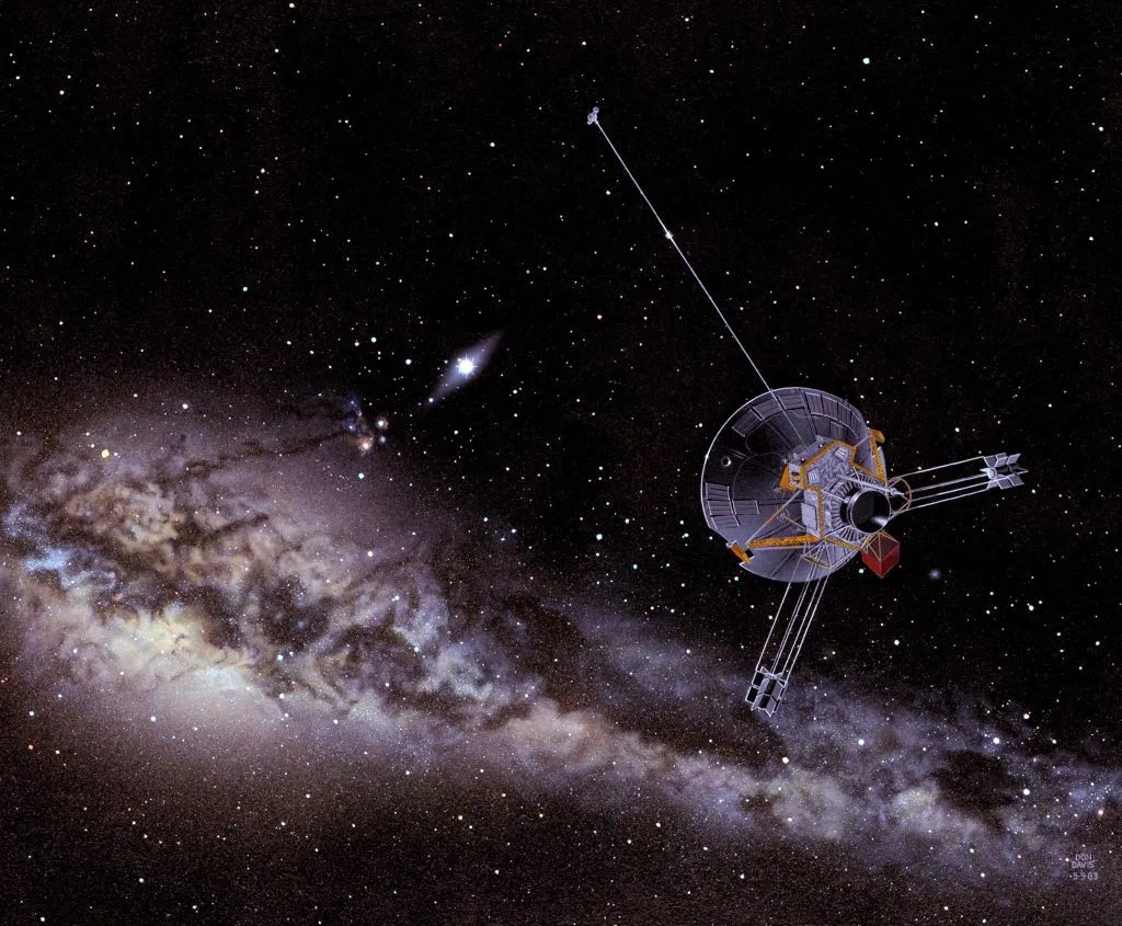 Wizja artystyczna Pioneera 11 (NASA/Don Davis)