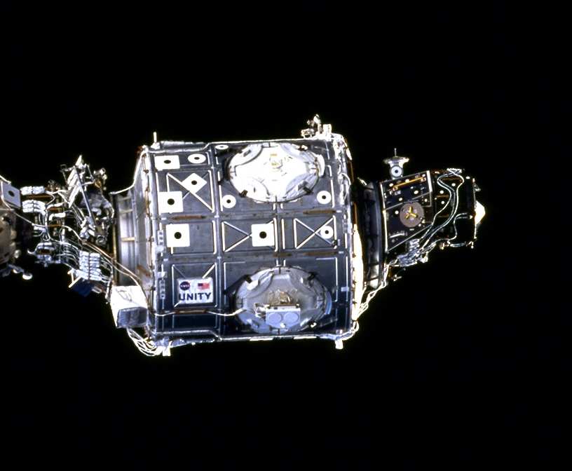 Moduł Unity w 1998 roku (NASA)